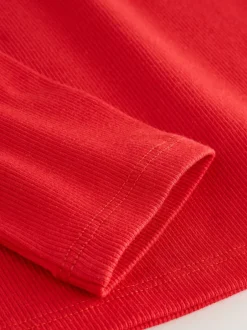 T-Shirts|Next Rood - Geribbelde top met lange mouwen (3-16 jr)