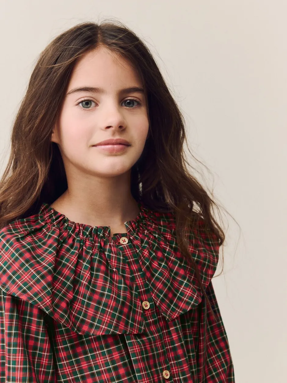 Overhemden En Blouses*Next Rood - Geruite blouse met ruches aan de kraag (3-16jaar)