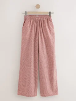 Broeken|Next - Gingham Wide Leg Trousers Rood