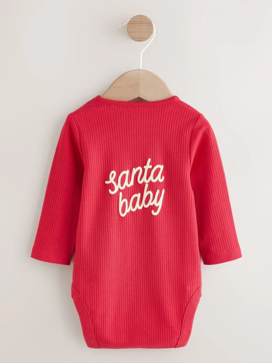 Rompertjes En Hemdjes|Next Rood - Kerstmis Baby Bodysuit