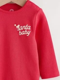 Rompertjes En Hemdjes|Next Rood - Kerstmis Baby Bodysuit