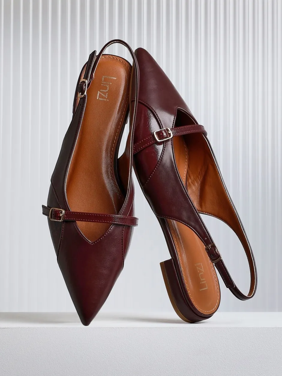 Schoenen Met Hakken|Lage Schoenen|Linzi - Prague Lage schoenen met spitse neus en gespdetail Rood