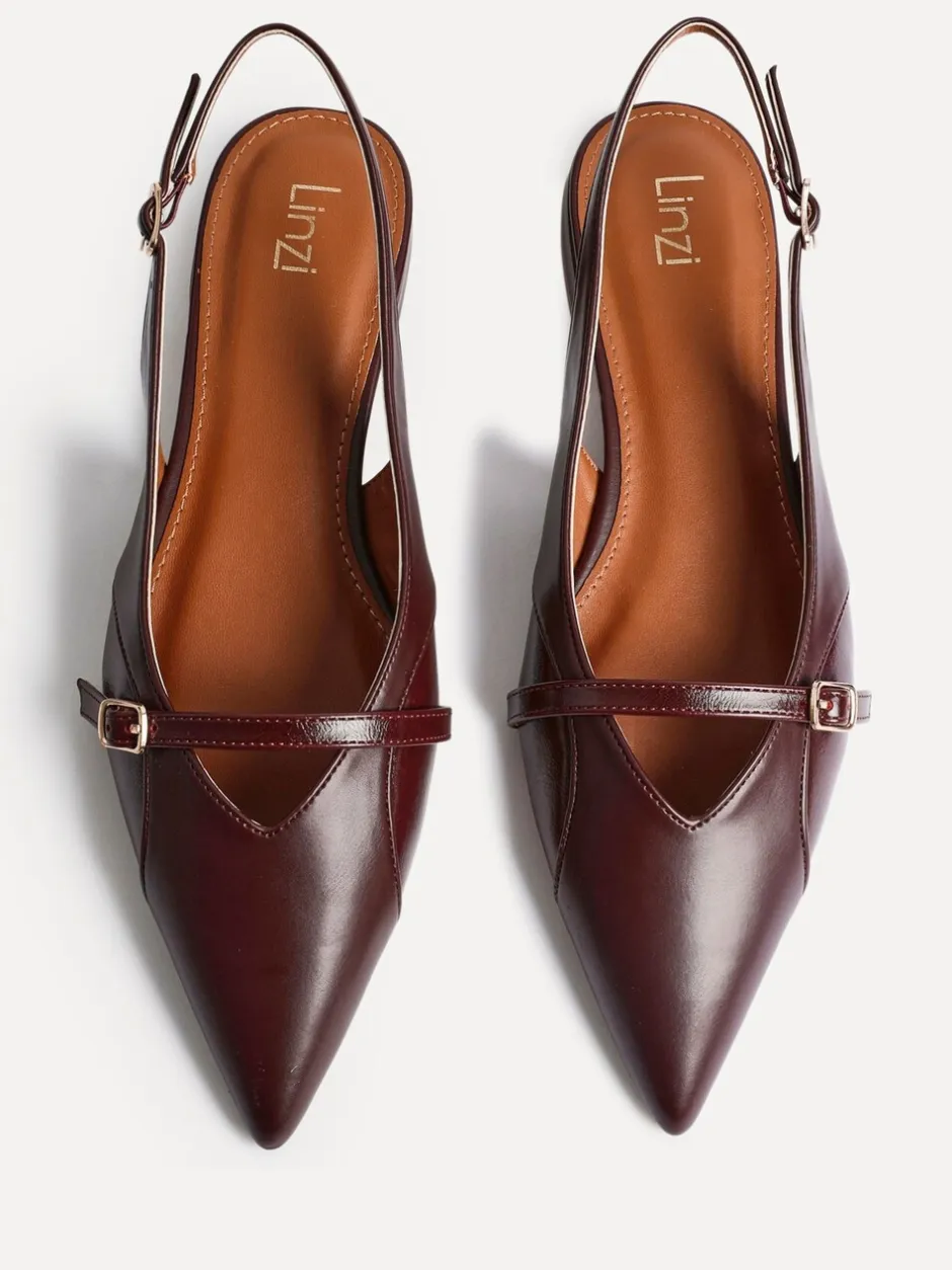Schoenen Met Hakken|Lage Schoenen|Linzi - Prague Lage schoenen met spitse neus en gespdetail Rood