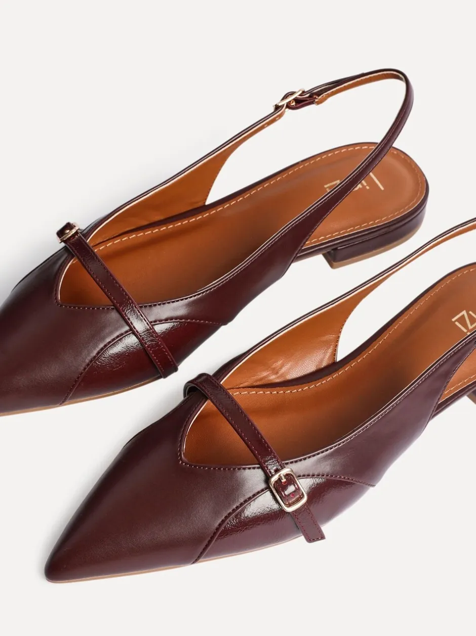 Schoenen Met Hakken|Lage Schoenen|Linzi - Prague Lage schoenen met spitse neus en gespdetail Rood