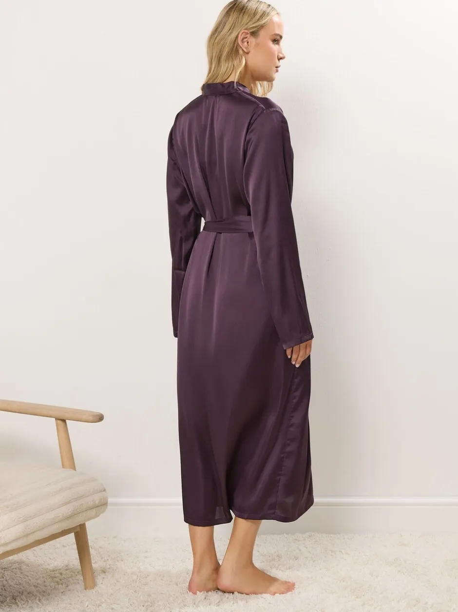 Badjassen*Long Tall Sally - Satin Maxi Robe Rood