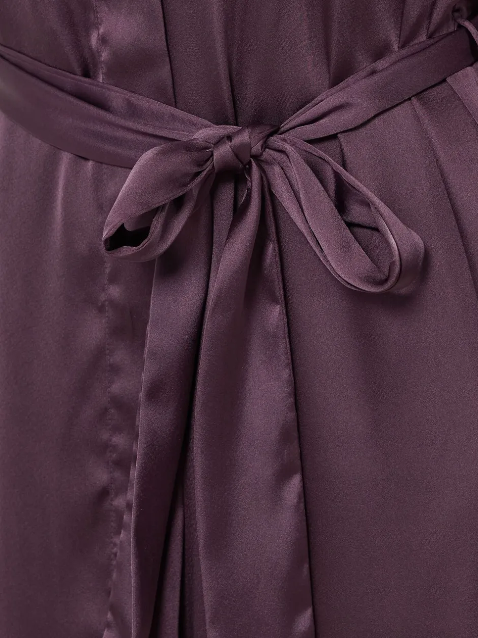 Badjassen*Long Tall Sally - Satin Maxi Robe Rood