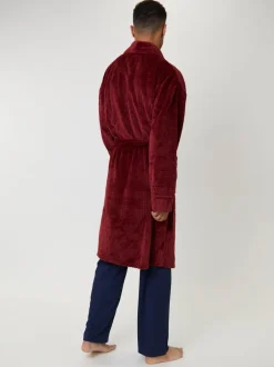 Kamerjassen En Badjassen*Loungeable - wafelstof fleece kamerjas met sjaalkraag Rood