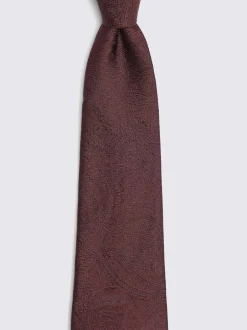 Stropdassen En Pochets|MOSS Rood - Bruiloft Paisley Stropdas