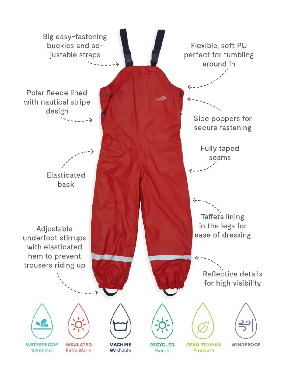 Tuinbroeken|Jumpsuits En Playsuits*Muddy Puddles - waterdichte geïsoleerde Puddleflex bretelbroek Rood