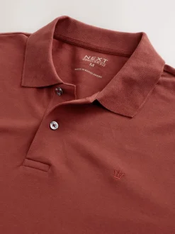 Poloshirts*Next Rood - Normale Pasvorm - Piqué polo met lange mouwen