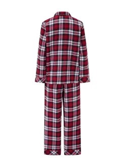 Pyjama's|Loungewear*Pour Moi - geschenkset van behaaglijke geborsteld katoenen pyjama met ruit Rood