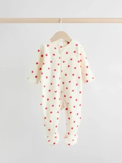 Babypakjes En Babypyjama's|Next - Set van 2 microfleece babypyjama's met tweewegrits Rood