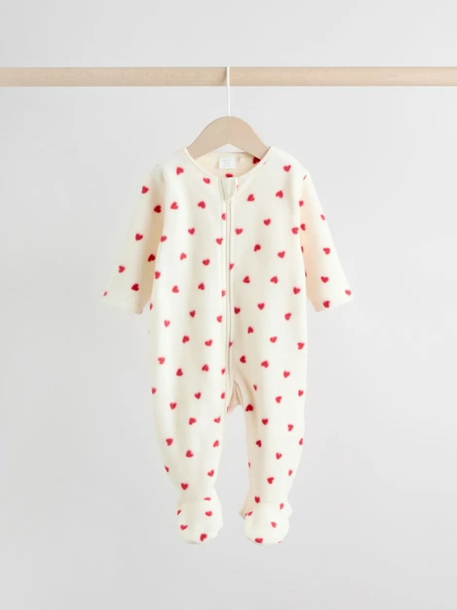 Babypakjes En Babypyjama's|Next - Set van 2 microfleece babypyjama's met tweewegrits Rood