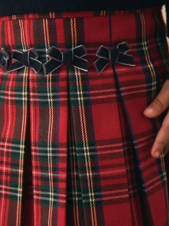 Shorts En Rokken|Next Rood - Tartan Bow Skirt with Navy Tights (3mths-7yrs)