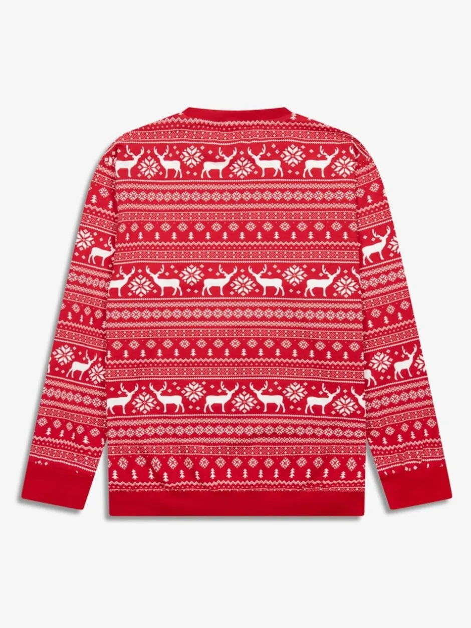 Pyjama's|Loungewear|The Little Tailor - kerstpyjama met rendier Rood