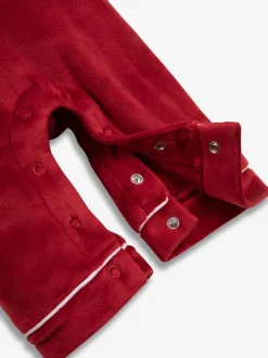 Rompertjes En Tuinbroeken*The Little Tailor - luxe kerst onesie-romper van zacht velours voor baby's Rood