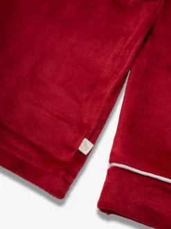 Nachtkleding En Pyjama's|Pyjama's|The Little Tailor - Luxe kerstpyjama voor kinderen van zacht aanvoelend velours Rood