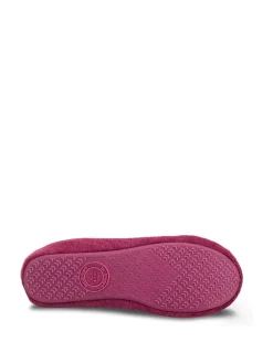 Pantoffels|Totes - Isotoner pantoffelballerina's van fijne badstof met strik Rood