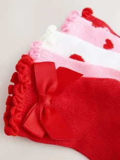 Sokken En Panty's*Next - Verpakking van 5 paar babysokken met strik (0 mnd-2 jr) Rood
