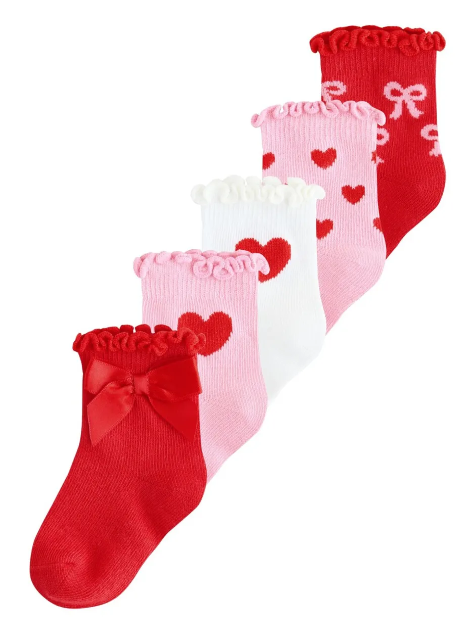 Sokken En Panty's*Next - Verpakking van 5 paar babysokken met strik (0 mnd-2 jr) Rood