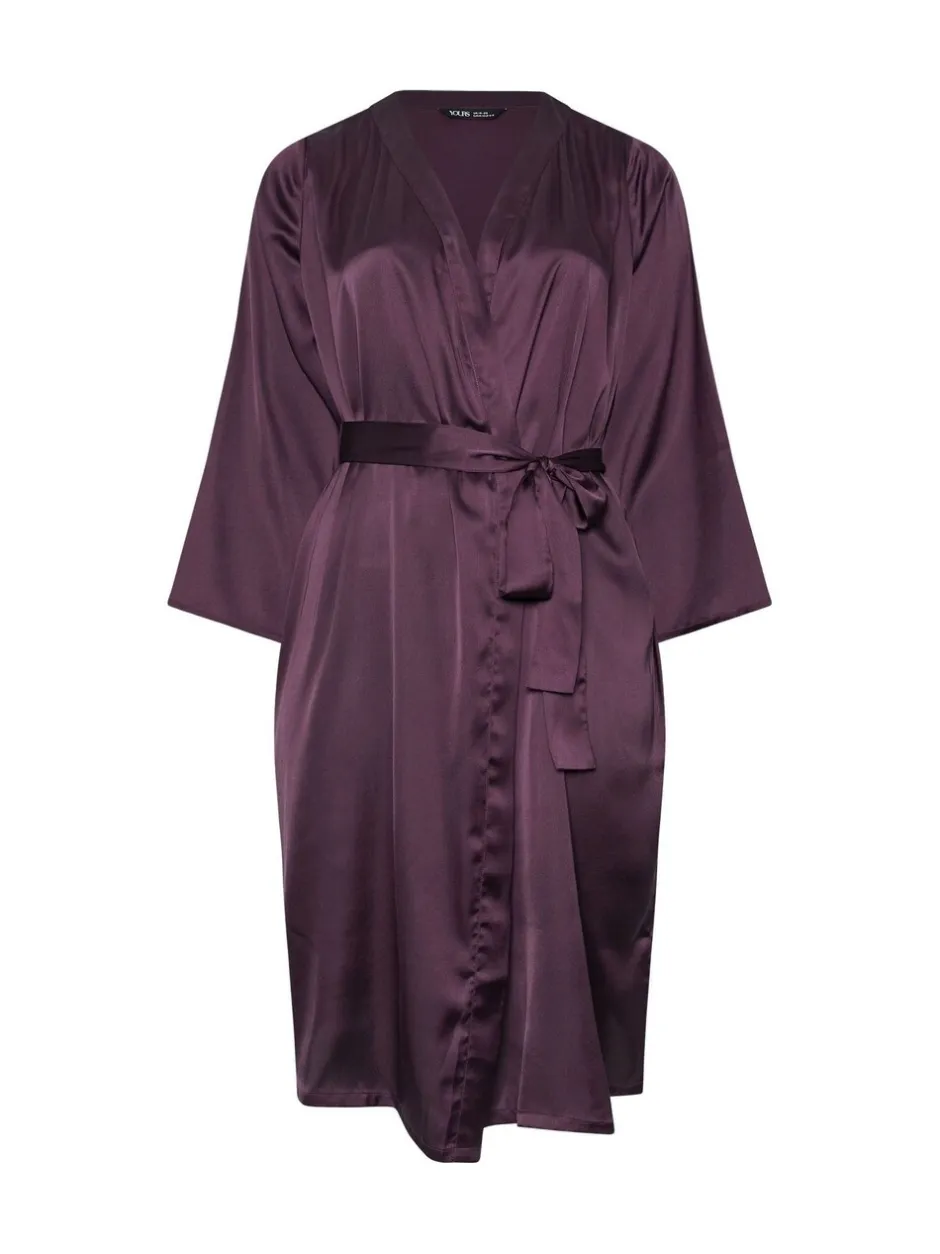 Badjassen*Yours Curve - - Satijnen kamerjas Rood
