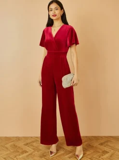 Jumpsuits En Playsuits*Yumi - - Jumpsuit met engelenmouwen Rood