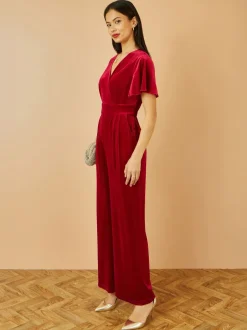 Jumpsuits En Playsuits*Yumi - - Jumpsuit met engelenmouwen Rood