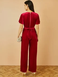 Jumpsuits En Playsuits*Yumi - - Jumpsuit met engelenmouwen Rood