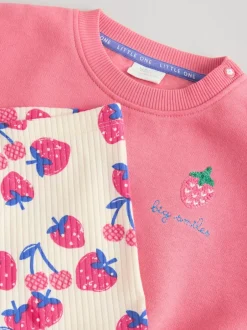 Sets En Outfits|Sweaters En Hoody´S*Next - Baby Sweatshirt and Leggings 2 Piece Set (0mths-2yrs) Rood aardbei