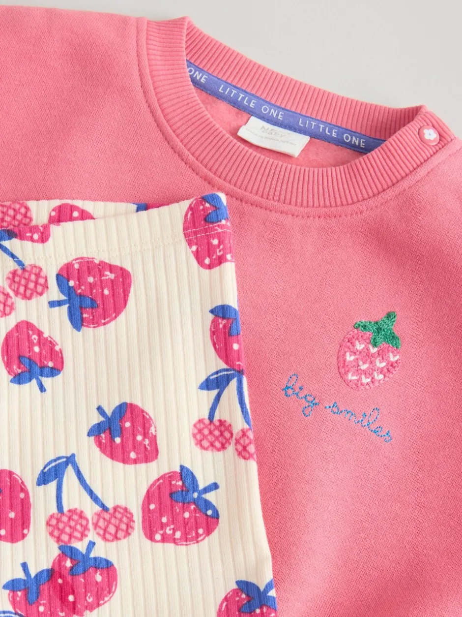 Sets En Outfits|Sweaters En Hoody´S*Next - Baby Sweatshirt and Leggings 2 Piece Set (0mths-2yrs) Rood aardbei
