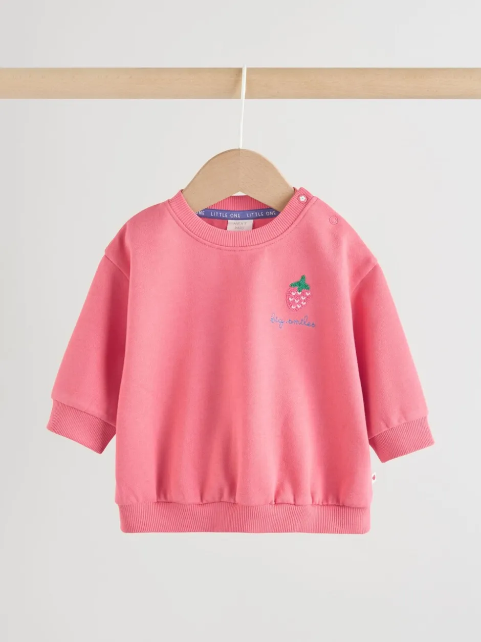 Sets En Outfits|Sweaters En Hoody´S*Next - Baby Sweatshirt and Leggings 2 Piece Set (0mths-2yrs) Rood aardbei