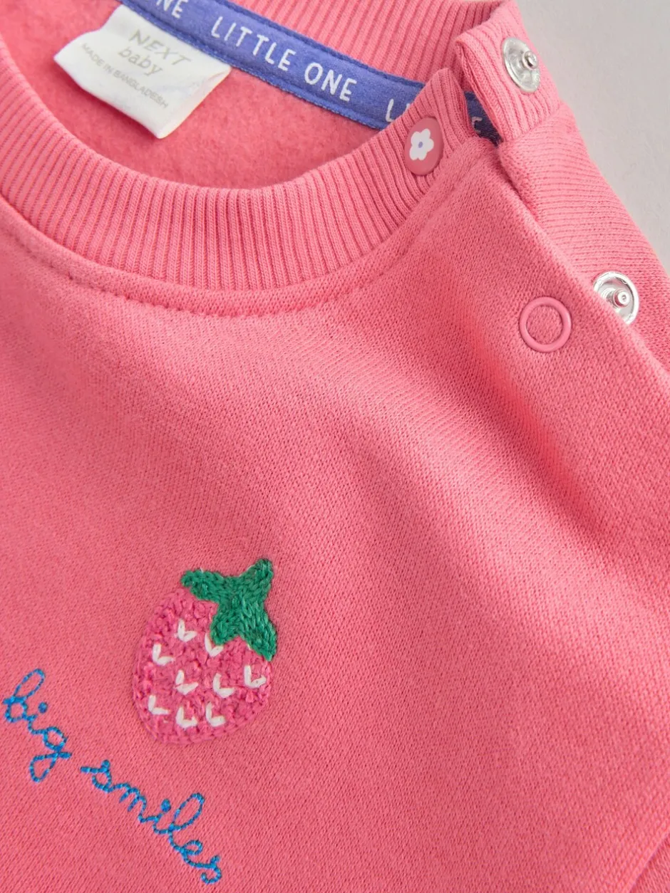 Sets En Outfits|Sweaters En Hoody´S*Next - Baby Sweatshirt and Leggings 2 Piece Set (0mths-2yrs) Rood aardbei