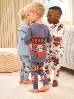 Multipacks|Pyjama's|Next Rood/ blauw met hulpverleningsvoertuig - Mini Knusse Pyjama's 3 Set (9mnd-10jr)