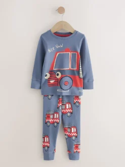 Multipacks|Pyjama's|Next Rood/ blauw met hulpverleningsvoertuig - Mini Knusse Pyjama's 3 Set (9mnd-10jr)