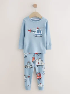 Multipacks|Pyjama's|Next Rood/ blauw met hulpverleningsvoertuig - Mini Knusse Pyjama's 3 Set (9mnd-10jr)
