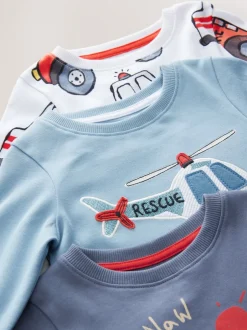 Multipacks|Pyjama's|Next Rood/ blauw met hulpverleningsvoertuig - Mini Knusse Pyjama's 3 Set (9mnd-10jr)
