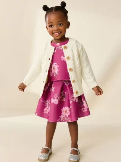 Shorts En Rokken|Next Rood bloemmotief - Set van scuba top en rok (3mnd -7jr)