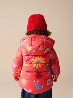 Jassen, Jacks En Kinderwagenpakjes|Jassen En Jacks*Next - Regenbestendige gewatteerde jas met fleecevoering en capuchon (3mnd -7jr) Rood figuurtjes