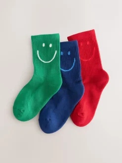 Sokken En Panty's|Sokken En Panty's|Next Rood, groen en blauw - 3 Paar enkelsokken met verzachte zool en hoog katoengehalte
