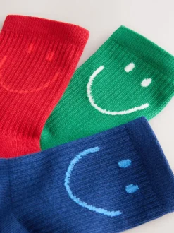 Sokken En Panty's|Sokken En Panty's|Next Rood, groen en blauw - 3 Paar enkelsokken met verzachte zool en hoog katoengehalte