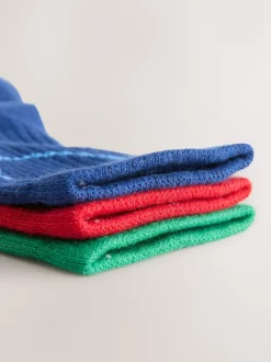 Sokken En Panty's|Sokken En Panty's|Next Rood, groen en blauw - 3 Paar enkelsokken met verzachte zool en hoog katoengehalte
