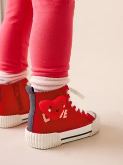 Sneakers*Next - Hoge sneakers Rood met hartjesprint