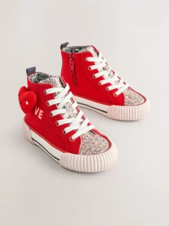 Sneakers*Next - Hoge sneakers Rood met hartjesprint