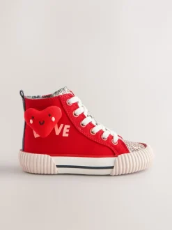 Sneakers*Next - Hoge sneakers Rood met hartjesprint