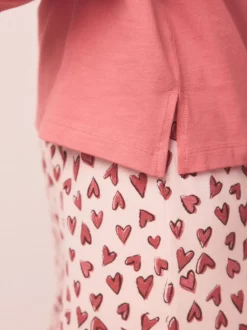Pyjama's|Loungewear*Next Rood met hartjesprint - Pyjama met korte mouwen