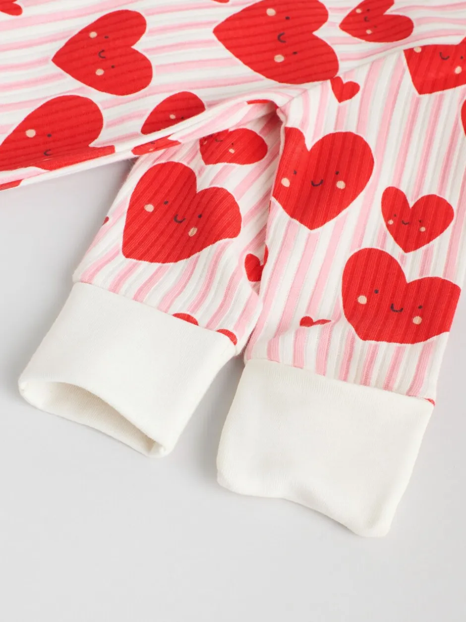 Multipacks|Babypakjes En Babypyjama's|Next Rood met hartjesprint - Verpakking van 3 babyslaappakjes met tweewegrits (0 mnd - 3 jr)