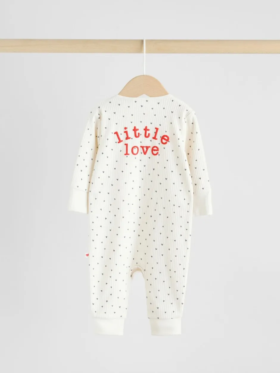 Multipacks|Babypakjes En Babypyjama's|Next Rood met hartjesprint - Verpakking van 3 babyslaappakjes met tweewegrits (0 mnd - 3 jr)