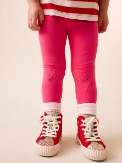 Broeken En Leggings|Next Rood met hartjesprint - Versierde leggings (3 mnd-7 jr)