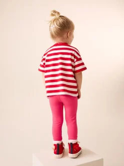 Broeken En Leggings|Next Rood met hartjesprint - Versierde leggings (3 mnd-7 jr)