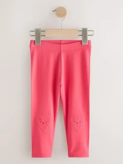 Broeken En Leggings|Next Rood met hartjesprint - Versierde leggings (3 mnd-7 jr)